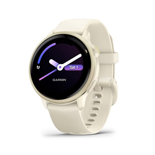 Garmin vívoactive 6, Health and Fitness GPS Smartwatch, AMOLED Display, Up to 11 Days of Battery, Lunar Gold with Bone Band