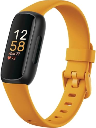 Fitbit Inspire 3 Health & Fitness Tracker with Stress Management, Workout Intensity, Sleep Tracking, 24/7 Heart Rate - 3-Month Google Health Premium Membership Included - Morning Glow/Black