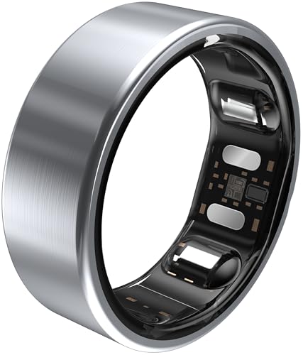 QALO Slim Smart Ring – Size Before You Buy – No Subscription Fee – Titanium Fitness Tracker, Tracking for Sleep, Steps, HRV, Women’s Health, iOS & Android Compatible (Silver, Size 09)