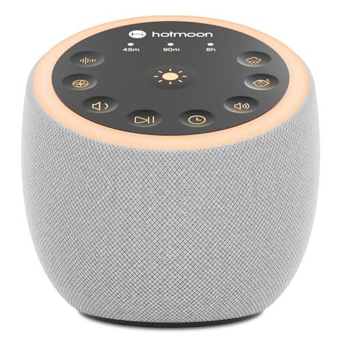 Hotmoon Sound Machine for Sleep, Cocoon 2 White Noise Sound Machine with 40 Relaxing Sounds, Dual-Speaker & Timer, 8 Night Light, Pink Brown Green Noise for Sleeping Adults, Office Privacy, Plug-in
