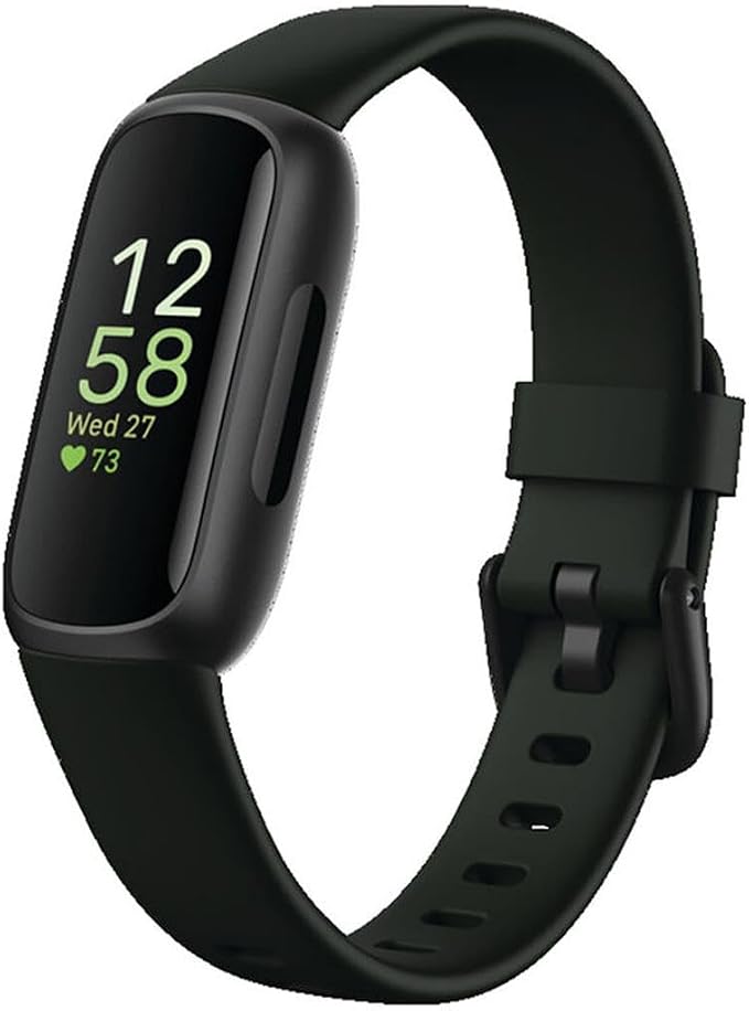 Fitbit Inspire 3 Health & Fitness Tracker with Stress Management, Workout Intensity, Sleep Tracking, 24/7 Heart Rate - 3-Month Google Health Premium Membership Included - Midnight 