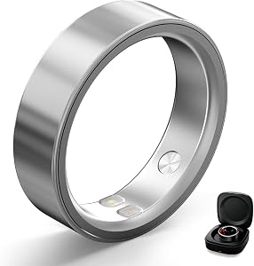 Bryzova Smart Ring | No Subscription, Heart Rate & Blood Oxygen Monitoring, Sleep &