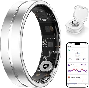 Asteraty Smart Ring for Women Men, AI Health Fitness Tracker with Sleep, Heart Rate, Blood