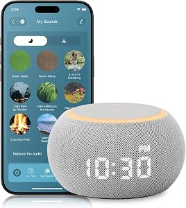 Santebee Sound Machine for Sleep Smart White Noise Machine for Adults Night Light, Luna Pr